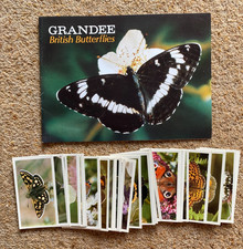 COMPLETE SET CIGAR CARDS JOHN PLAYERS, GRANDEE, BRITISH BUTTERFLIES + EMPTY ALBU