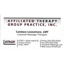 Affiliated Therapy Group Practice C Loosemore Corpus Christi TX Card STK2-BC3-7