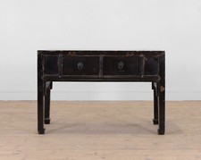 An Early 20th Century Chinese Rectangular Black Lacquer Elm Low Table