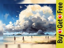 Dramatic Beach Clouds 5"x7"