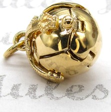Solid 9ct yellow gold masonic ball orb fob 925 silver interior opens to cross