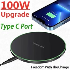 100W Fast Wireless Charger Charging Pad For iPhone 15 14 13 12 11 X & Samsung UK