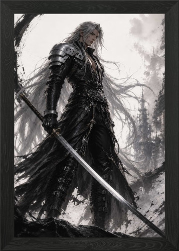Sephiroth with masamune framed - with,