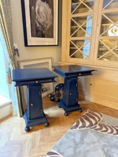 And So To Bed pair of Eclectic Bedside Pedestals chests black matt rrp £3050