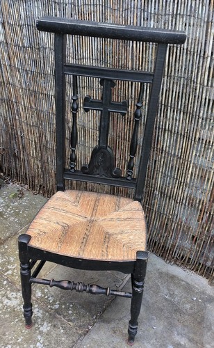 Vintage french prayer chair - french,