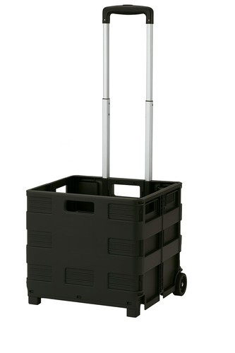 Black plastic folding cart - plastic,