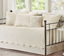 COTTAGE IVORY 6pc DAYBED COVERLET SET : FRENCH MATELASSE QUILT TILE DAY BED