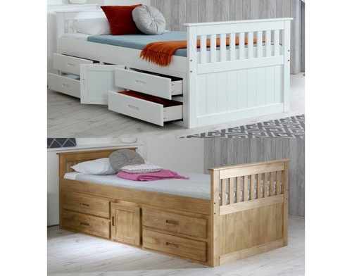Captains single bed frame with - bed,