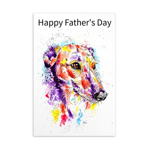 Fathers day card greyhound - day,
