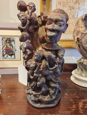 African carved ebony wood - wood, tree