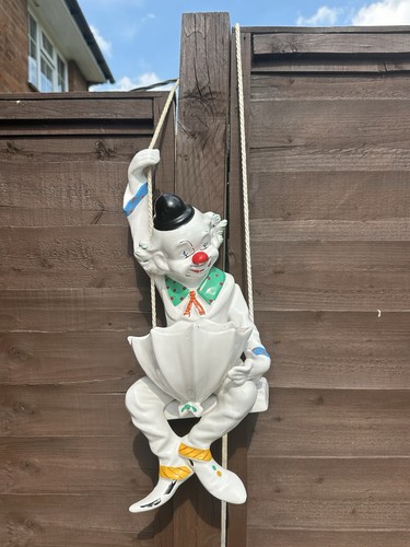 Vintage ceramic hanging clown - hanging,