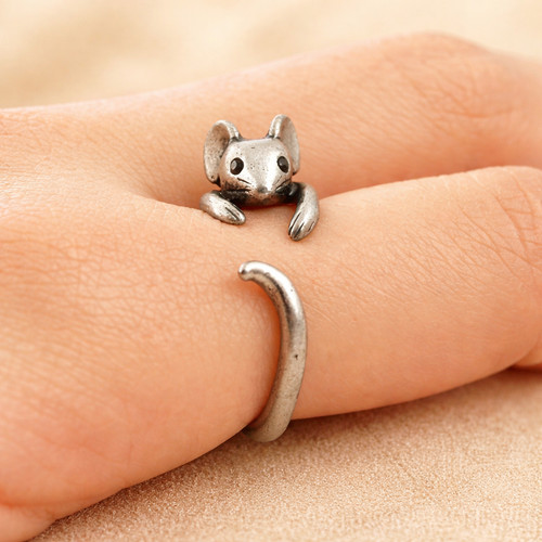 Vintage mouse animal ring - vintage,