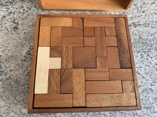 Wooden brain teaser puzzle - brain,