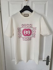 VINTAGE GUCCI LOGO PRINT COTTON JERSEY T-SHIRT