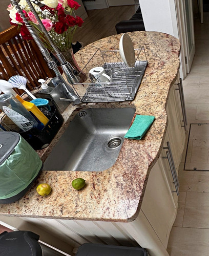 Polished stone kitchen worktop - stone,