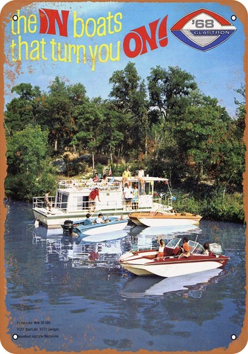 Metal sign 1968 glastron - -,