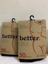 PAMELA MANN 50 DENIER BETTER CURVY TIGHTS 2 X 4XL - BLACK BRAND NEW