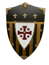 Jerusalem/Crusader Cross  Medieval heavy wood shield, Large