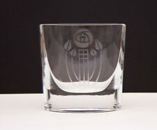 Oval Etched Glass Charles Rennie Mackintosh Rose Design Vase