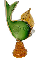 Vintage Murano Style Glass Fish Figurine Ornament Multicoloured Home Decor