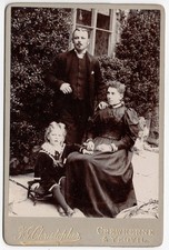 CABINET CARD Photograph Family in Garden by Christopher of Crewkerne & Yeovil