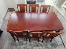 Dinning Room Table Extendable to Seat Up to 8 with 6 Chairs Solid Wood