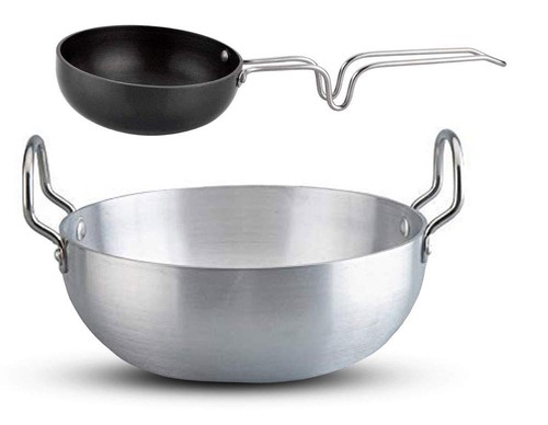 Aluminium kadai deep pan size - aluminium,