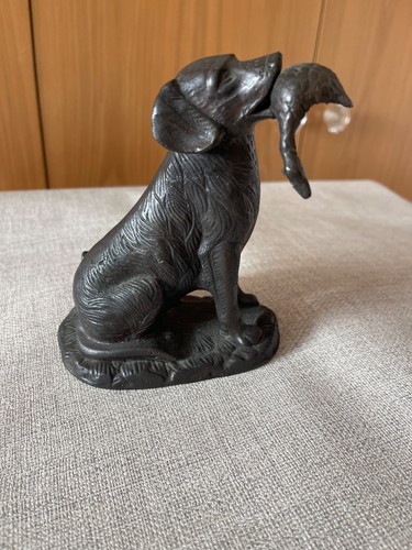 Vtg solid bronze cast - solid, labrador
