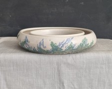 Vintage Ring Posy Vase Blue And Green Floral Decoration Denby, Pitt & Norrish