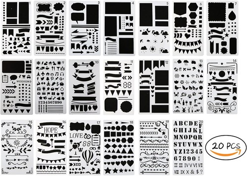 Bullet journal stencil set - journal,