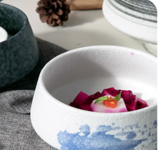 2 x Japanese Ink-Wash Style Ramen Bowl Salad soup noodle handmade textured 650ml