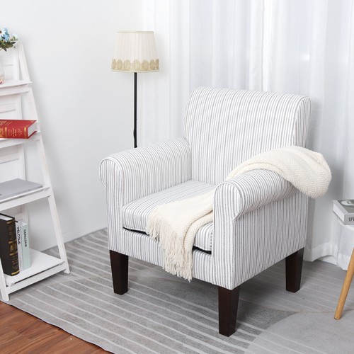 Pin stripes armchair - armchair, linen