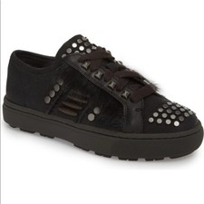 UGG Australia Black Biker Stud Sneaker Trainer Leather - NEW £160 - Size UK 8.5