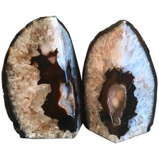 Black Geode Bookends Agate