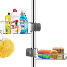 CUTLERIA 2 Pcs No-Drill Shower Caddy, Rustproof Stainless Steel Hanging Shelf Ra