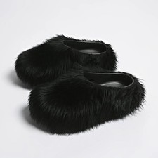 Modern Faux Fur Slippers Women