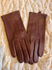 M&S Women’s Burgundy Wine Coloured Leather Gloves Size M Excellent Condition New