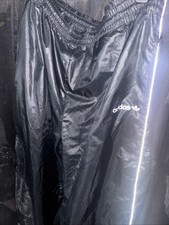 Adidas Shiny Vintage Nylon Track Pants Unlined Size Large