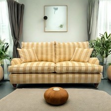 DURESTA LANSDOWNE TWO SEATER SOFA STRIPE GOLD CREAM ENGLISH HOWARD ARM RRP £4590