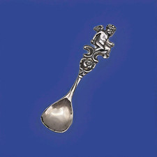 Solid Silver Salt Spoon by E