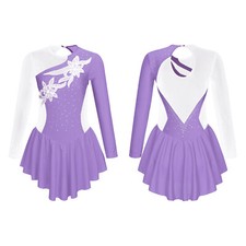 UK Girls Ice Skating Dress Gymnastics Leotard Ballet Tutu Skirts Dance Costumes