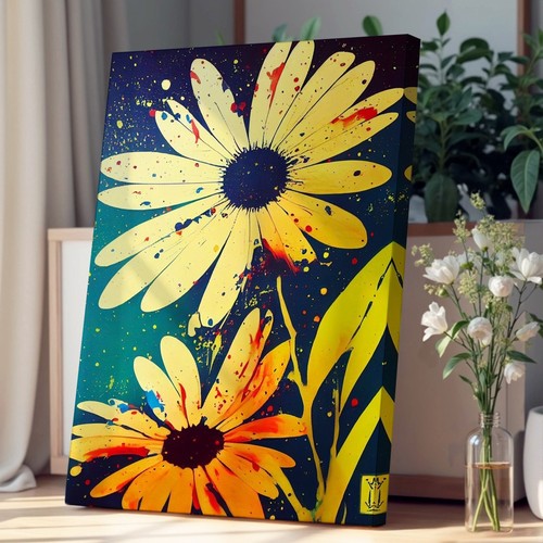 Daisy flower paint splatter - daisy,
