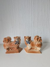 Antique Staffordshire Pekingese Mantle Dogs