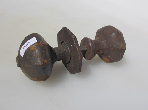 Vintage iron front door knobs - vintage,