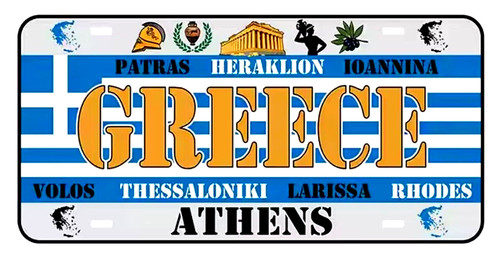 Greece license plate - greece, flag