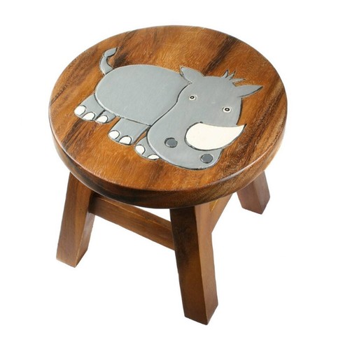 Childs stool rhino wooden - stool,