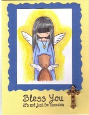 Sugar Nellie Stamps 'Guardian Angel' Stamp by Suzanne Woolcott 2009 - VERY RARE