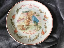Wedgwood Beatrix Pottery Peter Rabbit Merry Christmas 1998 Collectors Plate.