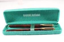 Vintage Waterman C/F Lacquered Thuya Medium Fountain & Rollerball Pen (Working)