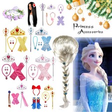 Elsa Rapunzel Cinderella Fancy Dress Up Kid Girls Princess Party Accessories Set